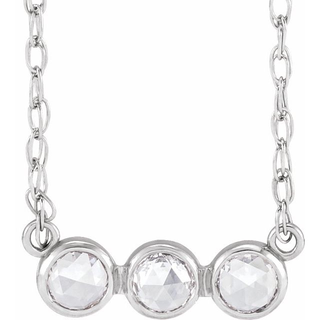Platinum 1/5 CTW Rose-Cut Natural Diamond 18" Necklace