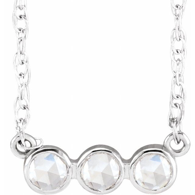 Platinum 1/8 CTW Rose-Cut Natural Diamond 18" Necklace