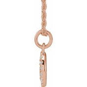 14K Rose .08 CTW Natural Diamond Peace 16-18" Necklace