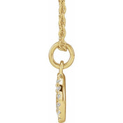 14K Yellow .08 CTW Natural Diamond Peace 16-18" Necklace