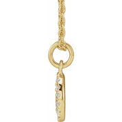 14K Yellow .08 CTW Natural Diamond Peace 16-18" Necklace