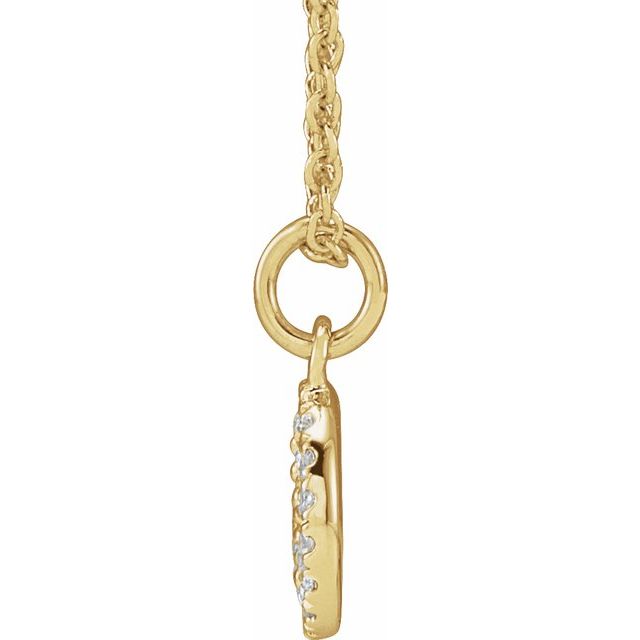 14K Yellow .08 CTW Natural Diamond Peace 16-18" Necklace