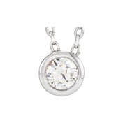 Sterling Silver 1/10 CT Natural Diamond Bezel-Set 16-18" Necklace