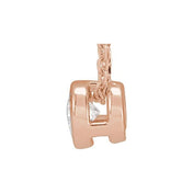 14K Rose 1/10 CT Natural Diamond Bezel-Set 16-18" Necklace