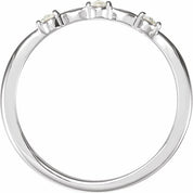 Platinum 1/10 CTW Rose-Cut Natural Diamond Stackable Ring
