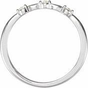 Sterling Silver 1/10 CTW Rose-Cut Natural Diamond Stackable Ring