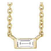 Natural Diamond Stackable Solitaire Necklace Adjustable 16-18" Series 88073