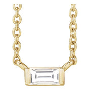 Natural Diamond Stackable Solitaire Necklace Adjustable 16-18" Series 88073