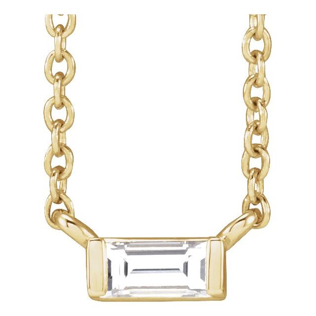 Natural Diamond Stackable Solitaire Necklace Adjustable 16-18" Series 88073