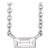 Natural Diamond Stackable Solitaire Necklace Adjustable 16-18" Series 88073