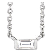 Natural Diamond Stackable Solitaire Necklace Adjustable 16-18" Series 88073