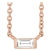 Natural Diamond Stackable Solitaire Necklace Adjustable 16-18" Series 88073