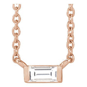 Natural Diamond Stackable Solitaire Necklace Adjustable 16-18" Series 88073