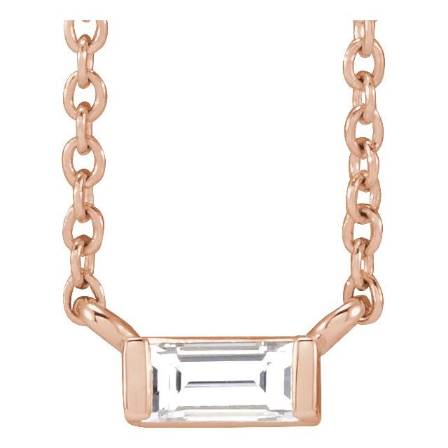 Natural Diamond Stackable Solitaire Necklace Adjustable 16-18" Series 88073