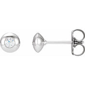 14K White 5/8 CTW Lab-Grown Diamond Domed Bezel-Set Earrings