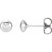 14K White 1/5 CTW Lab-Grown Diamond Domed Bezel-Set Earrings