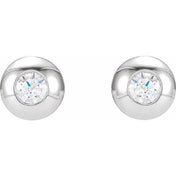 14K White 1/3 CTW Lab-Grown Diamond Domed Bezel-Set Earrings