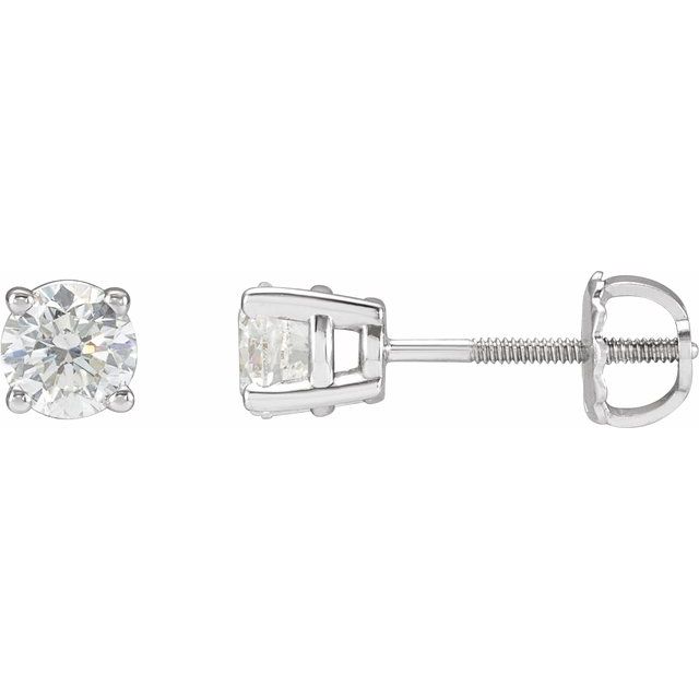 Platinum 1 CTW Natural Diamond Stud Earrings