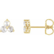 14K Yellow 1/8 CTW Lab-Grown Diamond Three-Stone Earrings