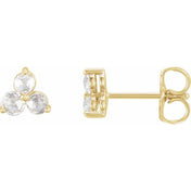 14K Yellow 1/8 CTW Natural Diamond Three-Stone Earrings