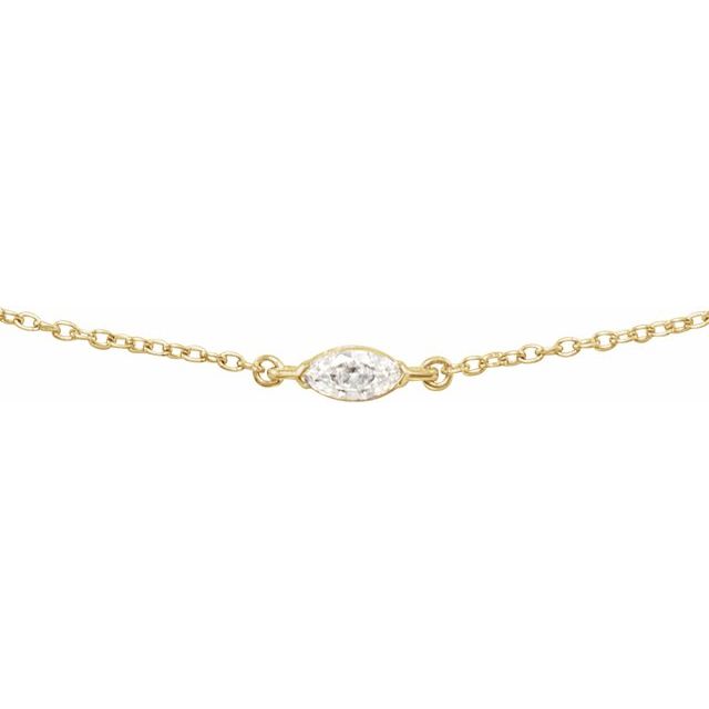 14K 1/4 CT Lab-Grown Diamond Necklace 16-18"
