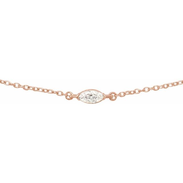 14K 1/4 CT Lab-Grown Diamond Necklace 16-18"