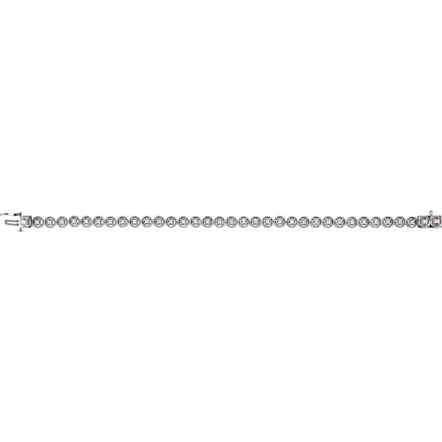 14K White 1/2 CTW Natural Diamond Line 7.25" Bracelet