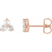 14K Rose 1/8 CTW Natural Diamond Three-Stone Earrings