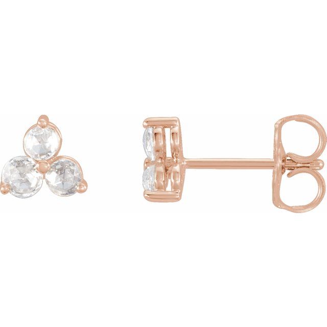 14K Rose 1/8 CTW Lab-Grown Diamond Three-Stone Earrings