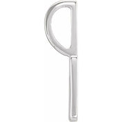 Platinum 14.97x8 mm Pierced Heart Charm/Pendant