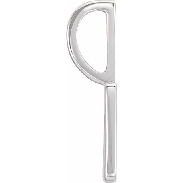 Platinum 14.97x8 mm Pierced Heart Charm/Pendant