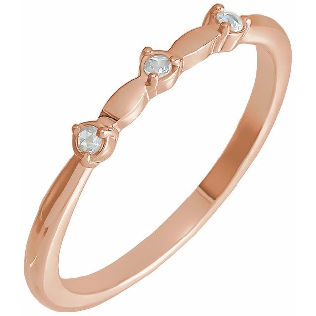 14K Rose .03 CTW Rose-Cut Natural Diamond Stackable Ring