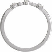 14K White .03 CTW Rose-Cut Natural Diamond Stackable Ring