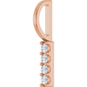 14K Rose .07 CTW Natural Diamond Bar Charm/Pendant