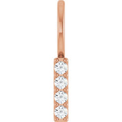 14K Rose .07 CTW Natural Diamond Bar Charm/Pendant
