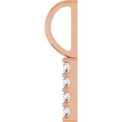 14K Rose .07 CTW Natural Diamond Bar Charm/Pendant