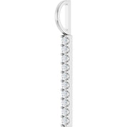 Platinum 1/6 CTW Natural Diamond Bar Charm/Pendant