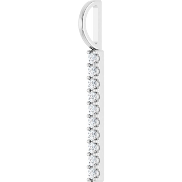 Platinum 1/6 CTW Natural Diamond Bar Charm/Pendant
