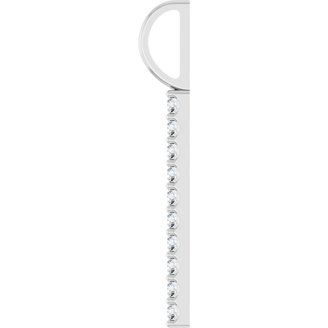 Platinum 1/6 CTW Natural Diamond Bar Charm/Pendant