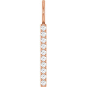 14K Rose 1/6 CTW Lab-Grown Diamond Bar Charm/Pendant