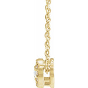 14K Yellow 1/8 CTW Rose-Cut Natural Diamond Halo-Style 16-18" Necklace
