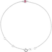 Platinum Natural Pink Tourmaline Bezel-Set Solitaire 6 1/2-7 1/2" Bracelet