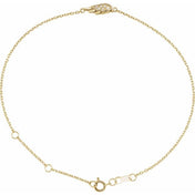 14K and Platinum Natural Diamond Angel Wing Bracelet with .015 CTW, Adjustable Size 6 1/2-7 1/2"