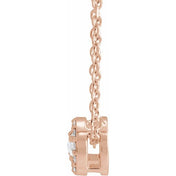 14K Rose 1/5 CTW Rose-Cut Natural Diamond Halo-Style 16-18" Necklace