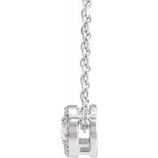 Platinum 1/5 CTW Rose-Cut Natural Diamond Halo-Style 16-18" Necklace