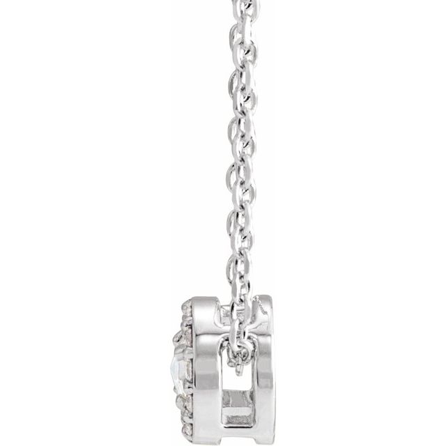 Platinum 3/8 CTW Rose-Cut Natural Diamond Halo-Style 16-18" Necklace