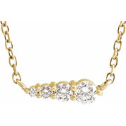 14K Yellow 1/10 CTW Natural Diamond Graduated 16" Necklace