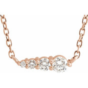 14K Rose 1/10 CTW Natural Diamond Graduated 16" Necklace