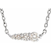 14K White 1/10 CTW Natural Diamond Graduated 16" Necklace