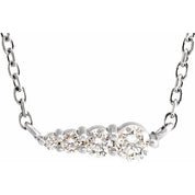 14K White 1/10 CTW Natural Diamond Graduated 16" Necklace